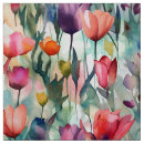 Search for tulip flower fabric Watercolor
