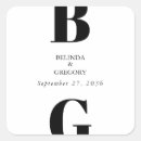 Search for black and white monogram wedding stickers Elegant