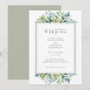 Search for green foliage wedding invitations Classy modern minimal