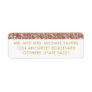 Search for girly glitter return address labels Rose gold