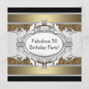 Search for leopard 50th birthday invitations Gold