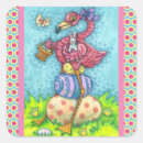 Recherche de oeufs de lapin autocollants Flamant rose