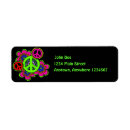 Search for peace symbol return address labels Psychedelic