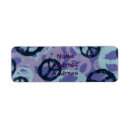 Search for peace sign return address labels Purple