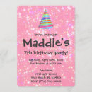 Search for seven birthday invitations Pink