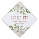 Search for floral graduation cap toppers White