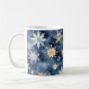 Search for gold snowflake mugs Watercolor