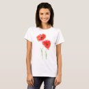 Search for red poppies tshirts Watercolor