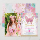 Search for pink and teal birthday invitations Butterfly