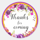 Search for thank you for coming wedding stickers Elegant