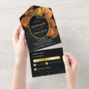 Search for orange and black wedding invitations Roses
