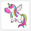 Recherche de licorne avec des ailes autocollants Arc en ciel
