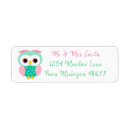 Search for cute owl return address labels Colourful