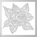 Search for adult coloring posters Flower