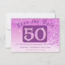 Search for 50th birthday save the dates Glitter