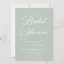 Search for sage bridal shower invitations Elegant script calligraphy