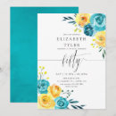 Recherche de jaune et turquoise invitations Aquarelle