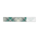 Search for green plaid return address labels Merry christmas