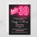 Search for retro 30th birthday invitations Neon