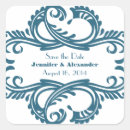 Search for blue damask wedding stickers Swirls