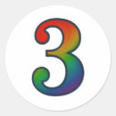 Search for number three stickers Colourful