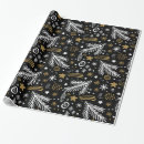 Search for white star wrapping paper Black and white