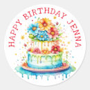 Search for whimsical cake stickers Watercolor