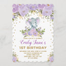 Search for purple 1st birthday invitations Girl