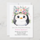 Search for penguin baby girl shower invitations Elegant