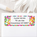 Search for blue green purple return address labels Red