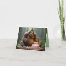 Recherche de sasquatch vœux cartes D'anniversaire bigfoot