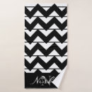 Search for black and white stripes monogram bath towels Chic