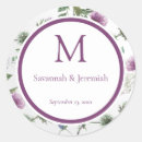 Search for customizeable wedding stickers Purple