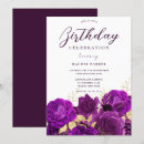 Search for purple floral birthday invitations Violet