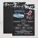 Search for wheels or heels invitations Blue or pink