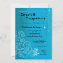 Search for blue masquerade party invitations Sixteen