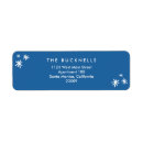 Search for blue snowflake return address labels Happy