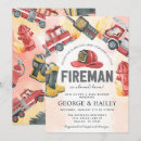 Search for firefighter baby shower invitations Watercolor