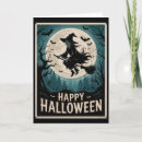 Search for full moon halloween cards Witch