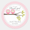 Search for girl owl baby shower stickers Thank you