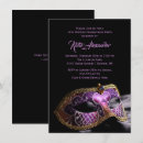 Search for black purple masquerade party invitations Mardi gras