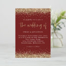 Search for gold glitter wedding invitations Burgundy
