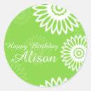 Search for happy birthday flowers stickers Green