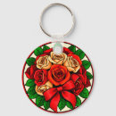 Search for red and white rose keychains Floral