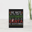 Search for bartender christmas cards Santa claus