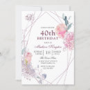Search for geometric 40th birthday invitations Pink