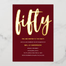 Search for deep red 5x7 invitations Gold foil