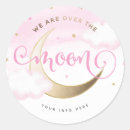 Search for love you to the moon stickers Pink