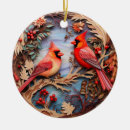 Search for cardinal bird ornaments Whimsical