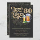 Search for cheers to 80 years invitations Vintage